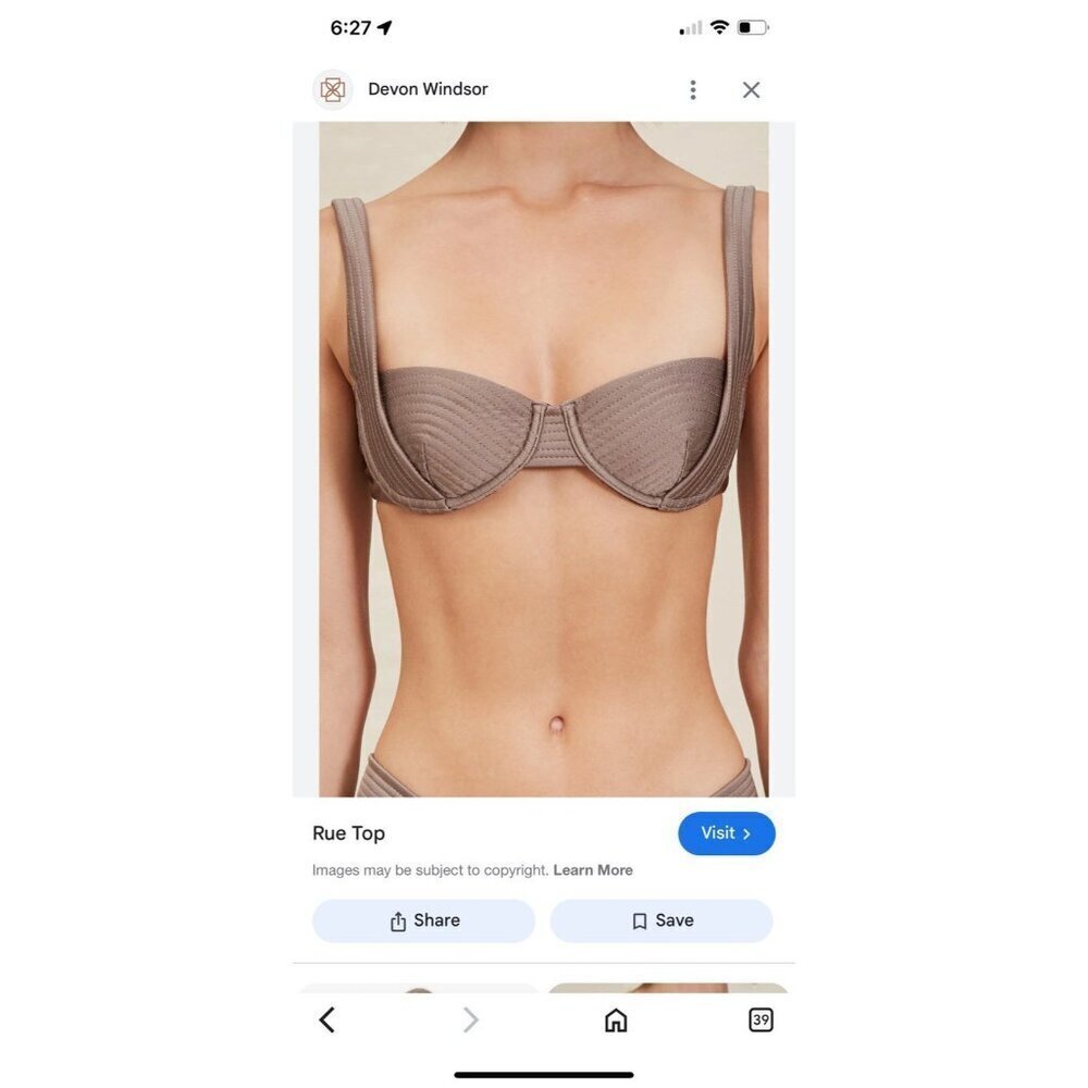 Devon Windsor Size XL Rue Top Bikini Taupe Brown Satin Swim Top - Picture 2 of 13